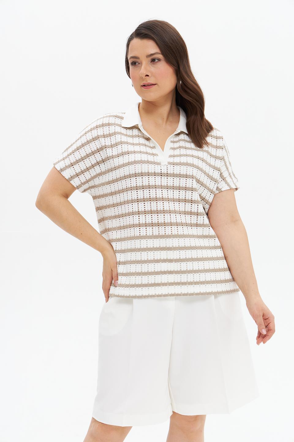 Пуловер Tuzzi в полоску бежевый