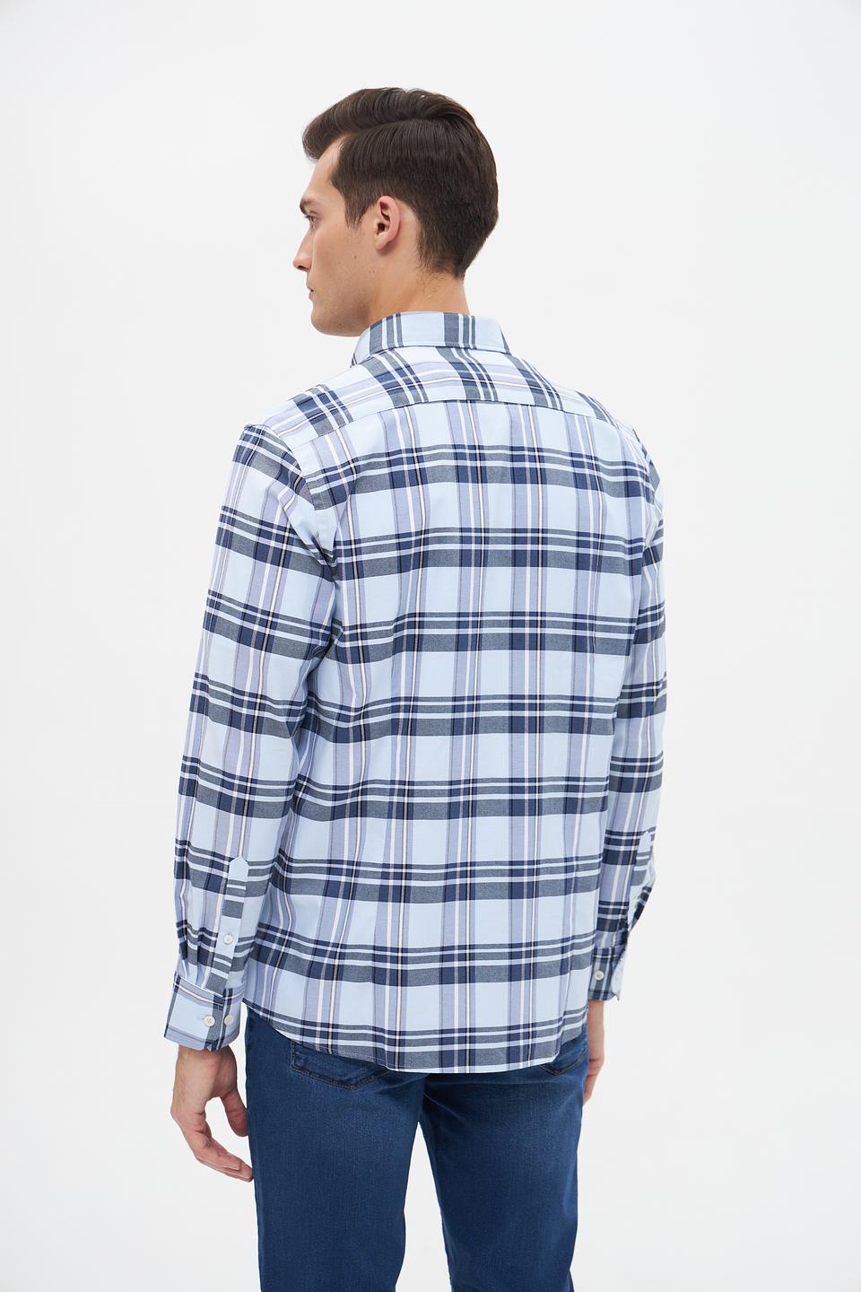 Рубашка Bugatti в клетку голубая