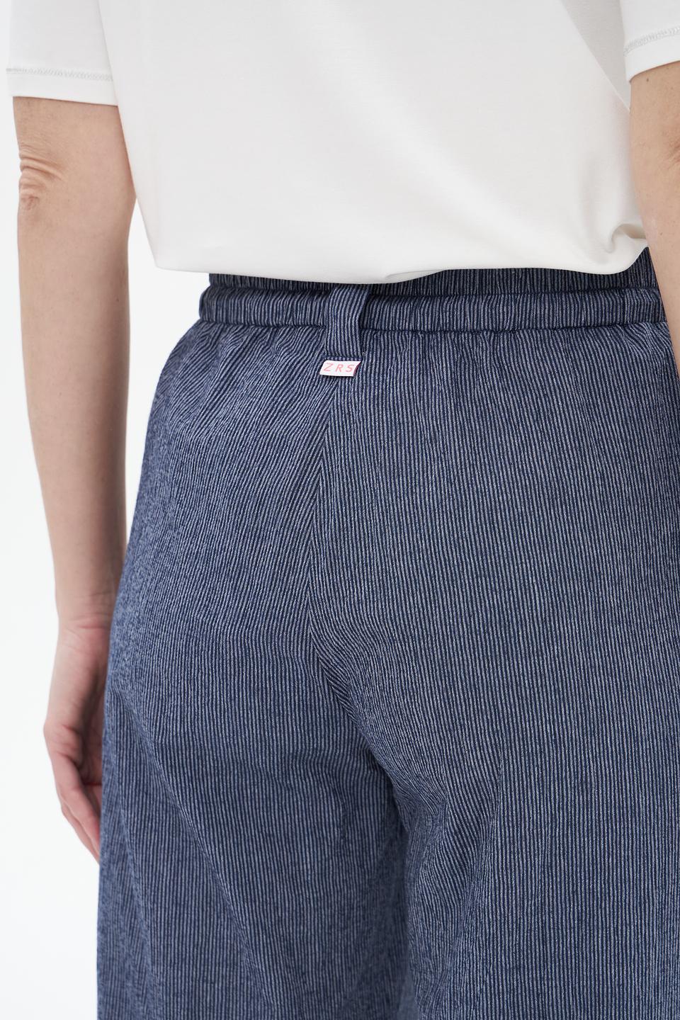 Брюки ZRS льняные широкие синие