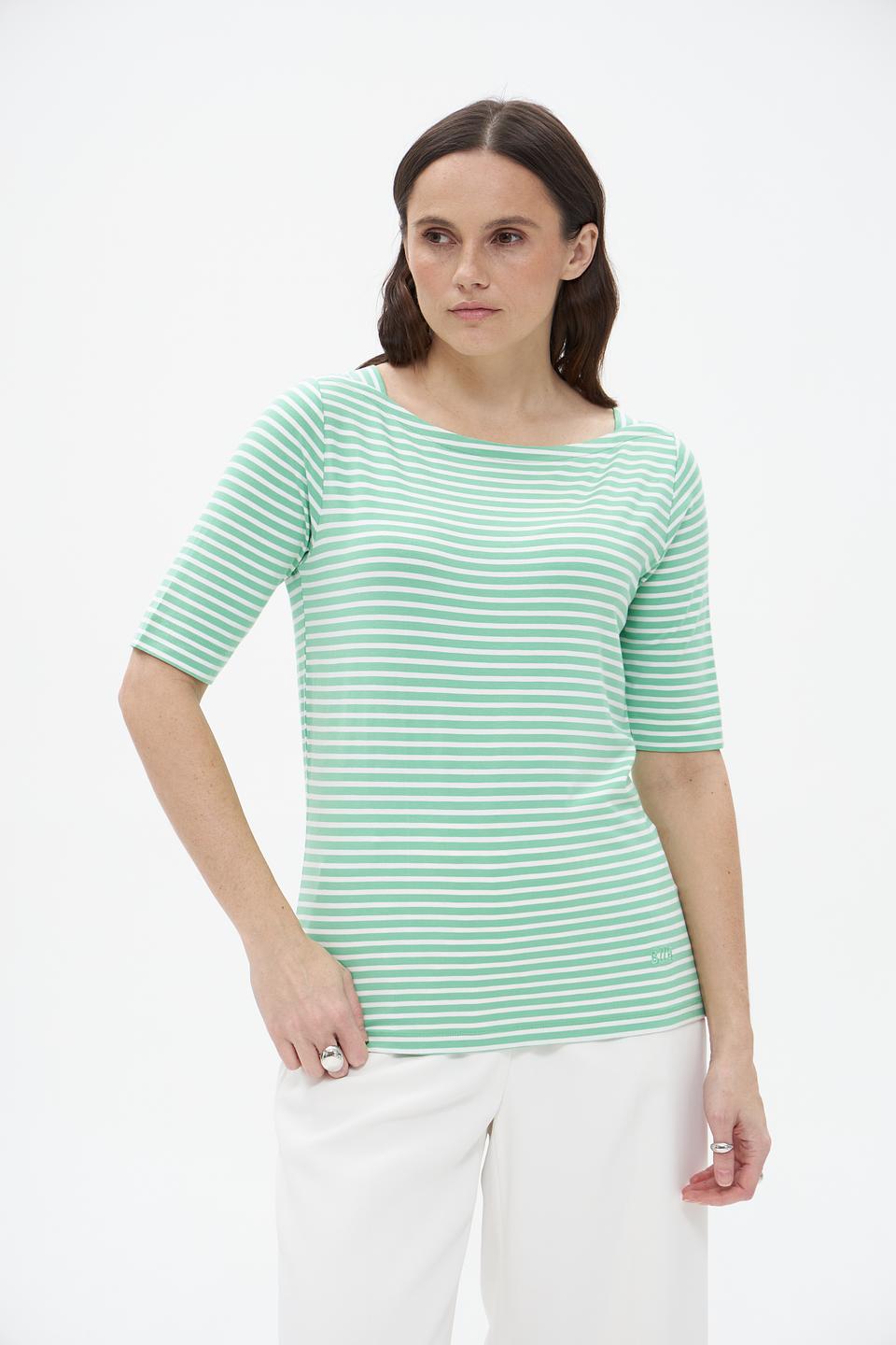 Футболка Bianca в полоску мятная