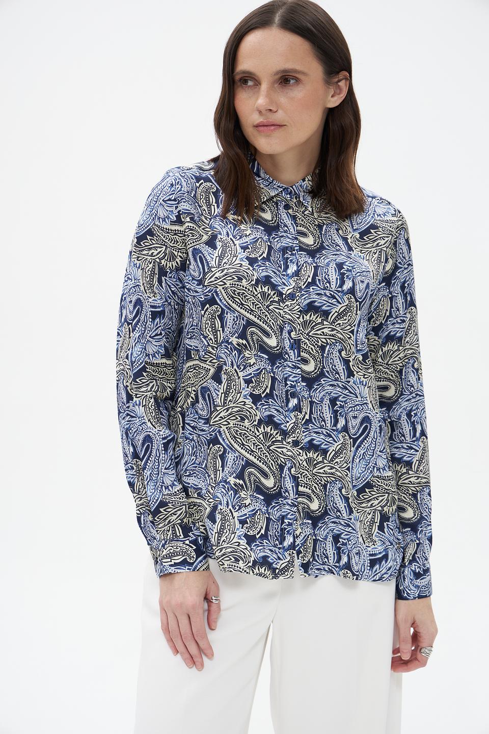 Блузка Bugatti с узором пейсли синий