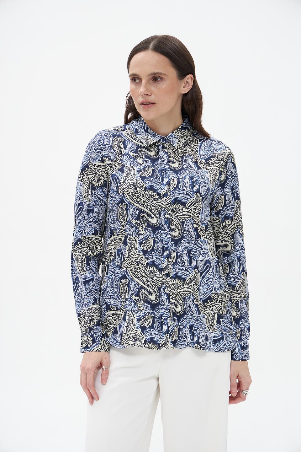 Блузка Bugatti с узором пейсли синий