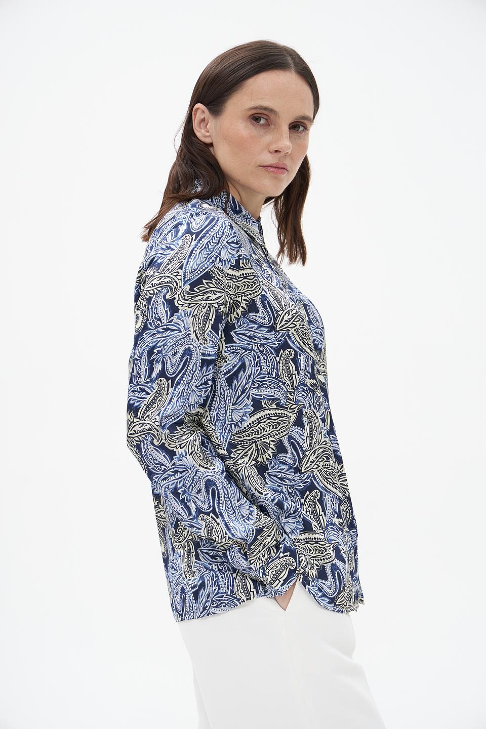 Блузка Bugatti с узором пейсли синий