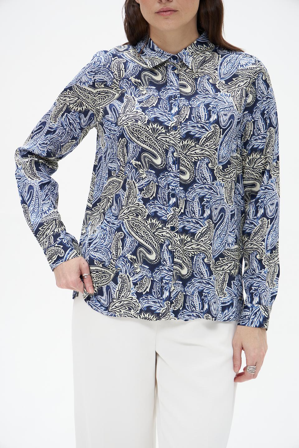 Блузка Bugatti с узором пейсли синий