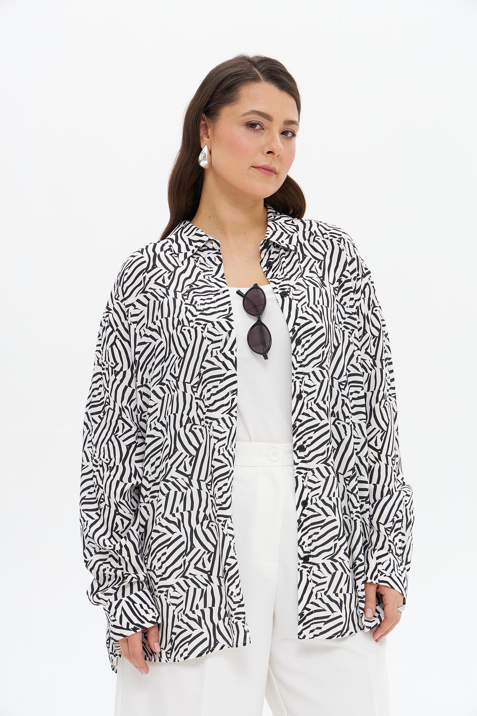 Блуза UNQ с принтом зебра