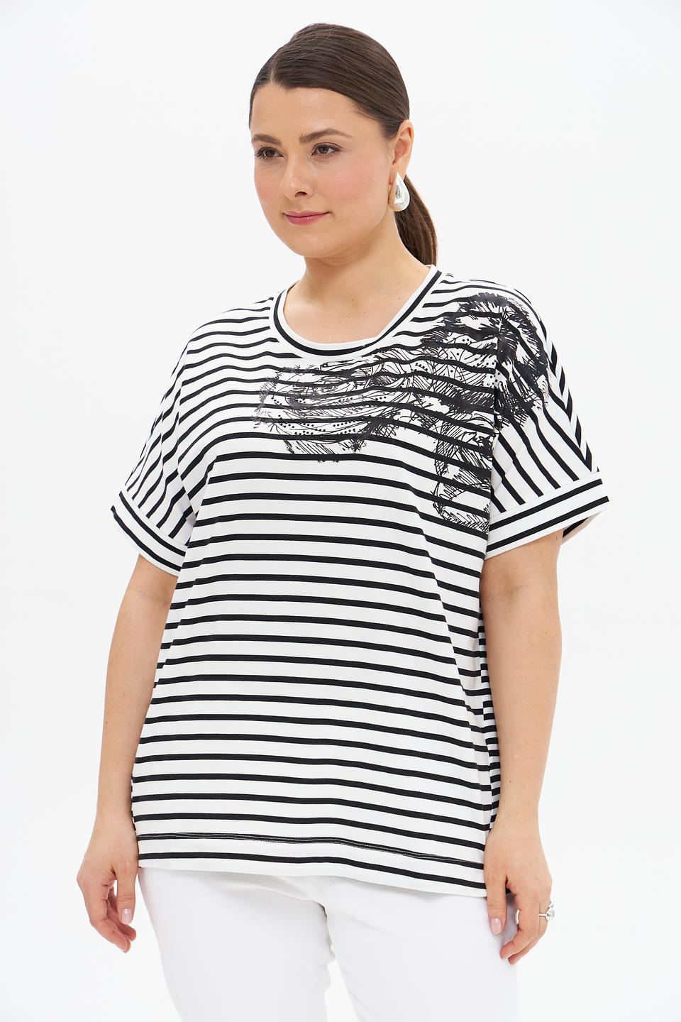 Футболка Frapp в полоску с принтом