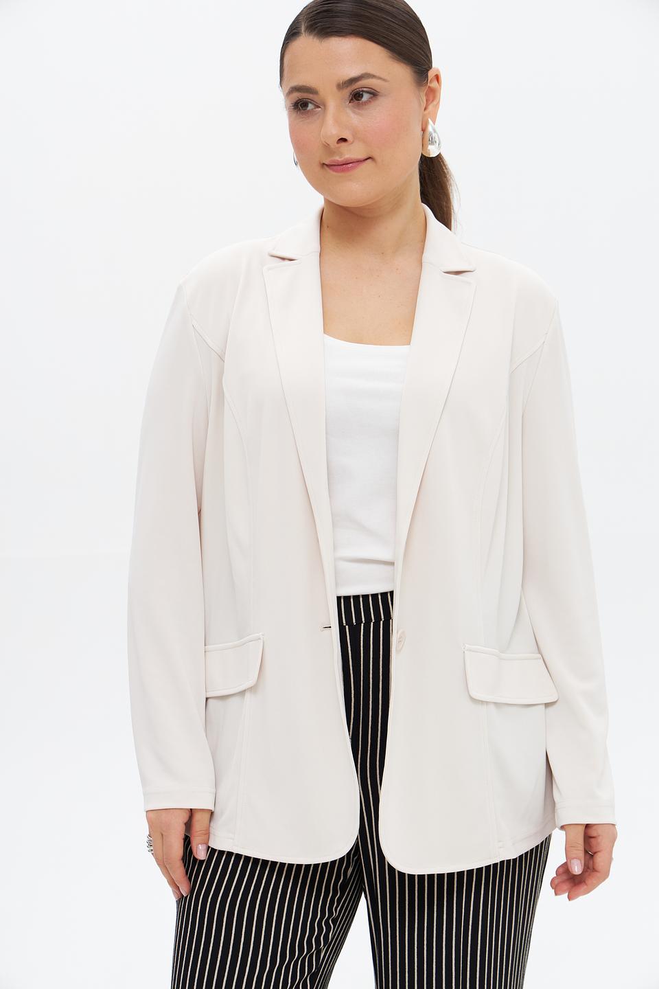 Жакет Lebek бежевый приталенный