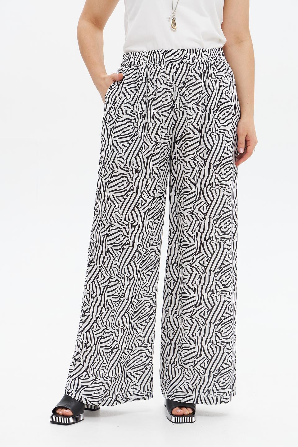 Брюки клёш UNQ принт зебра