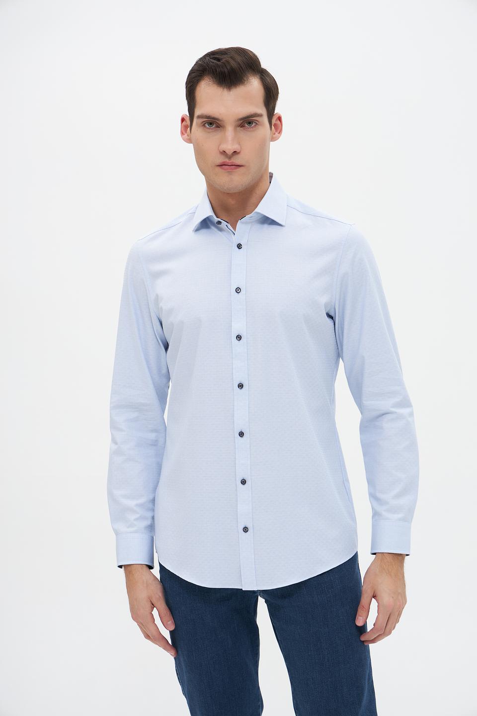 Рубашка Venti men голубая приталенная