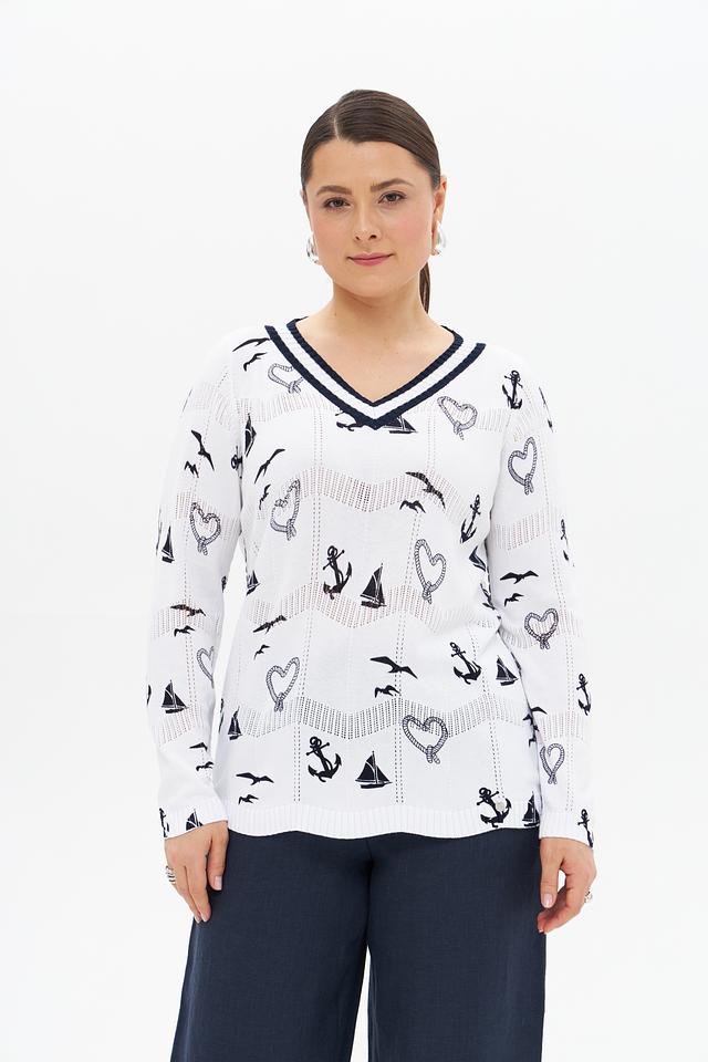 Пуловер Gollehaug с морским принтом