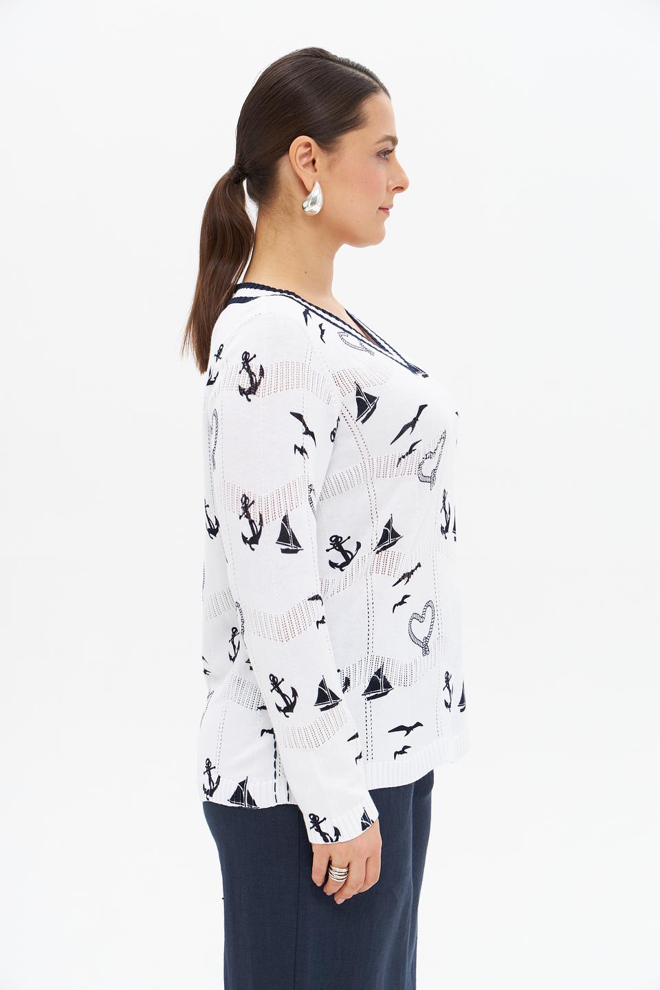 Пуловер Gollehaug с морским принтом