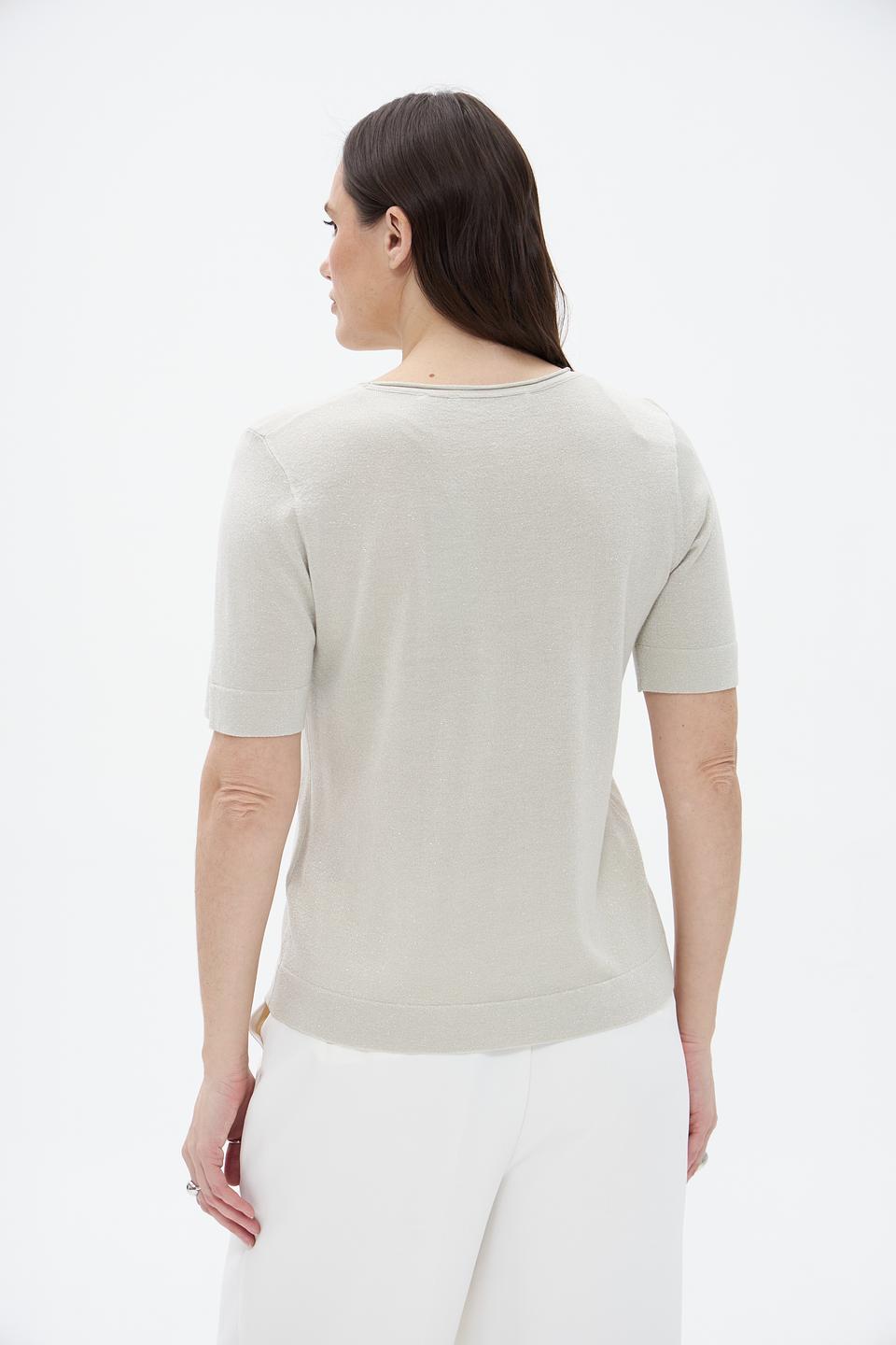 Пуловер Bianca с коротким рукавом бежевый