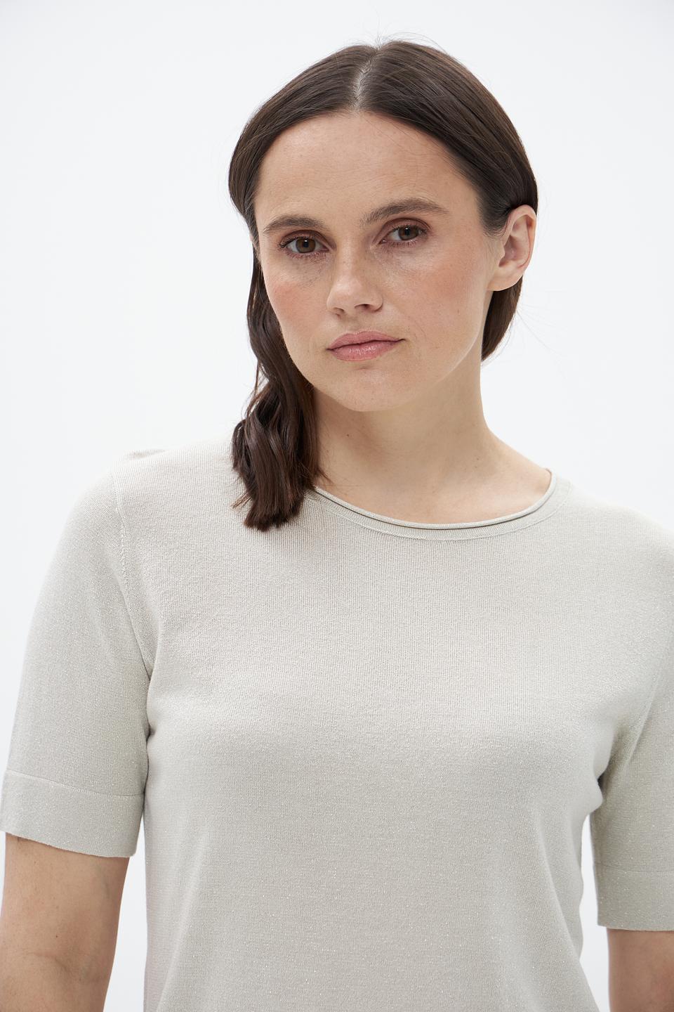 Пуловер Bianca с коротким рукавом бежевый