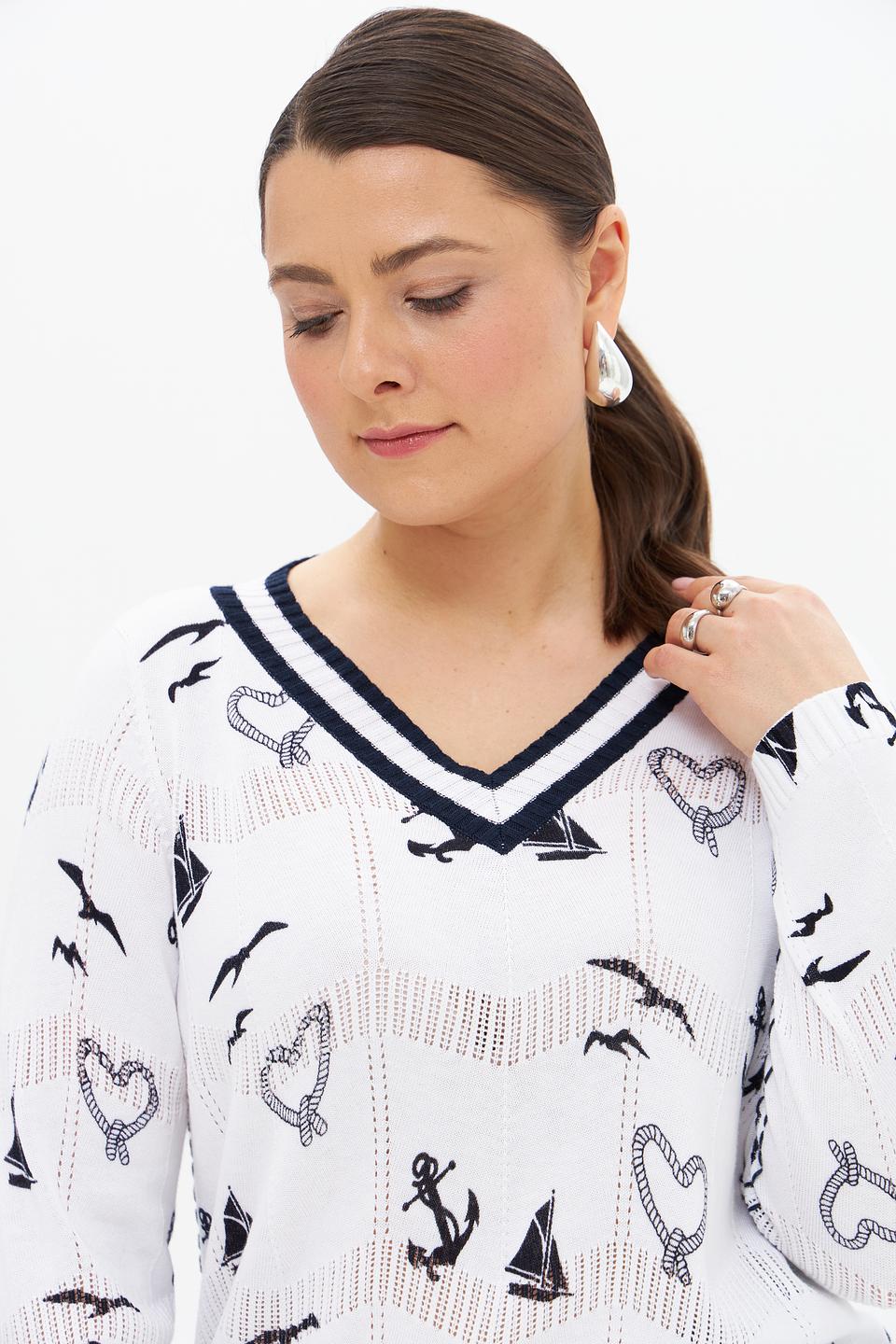 Пуловер Gollehaug с морским принтом