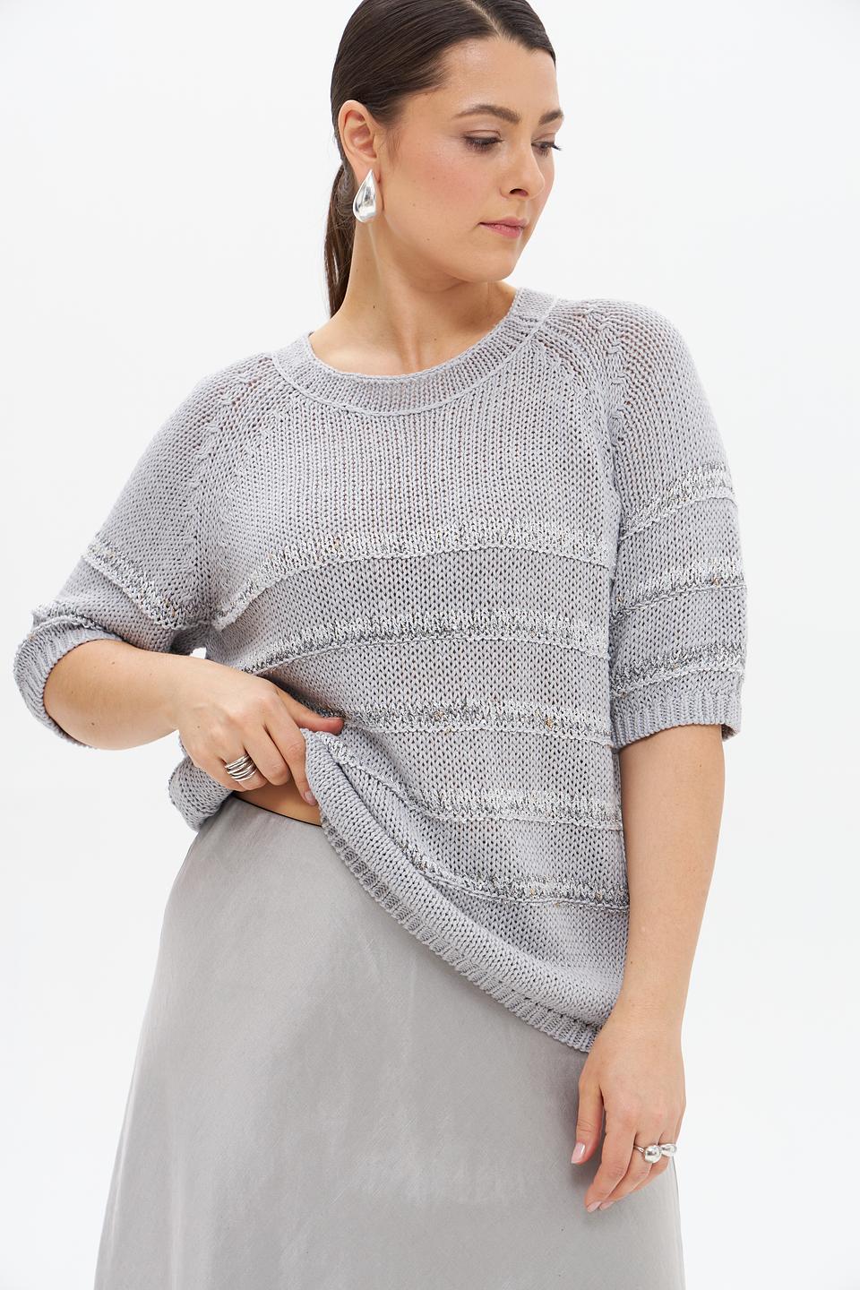 Пуловер Luisa Cerano серый с узором