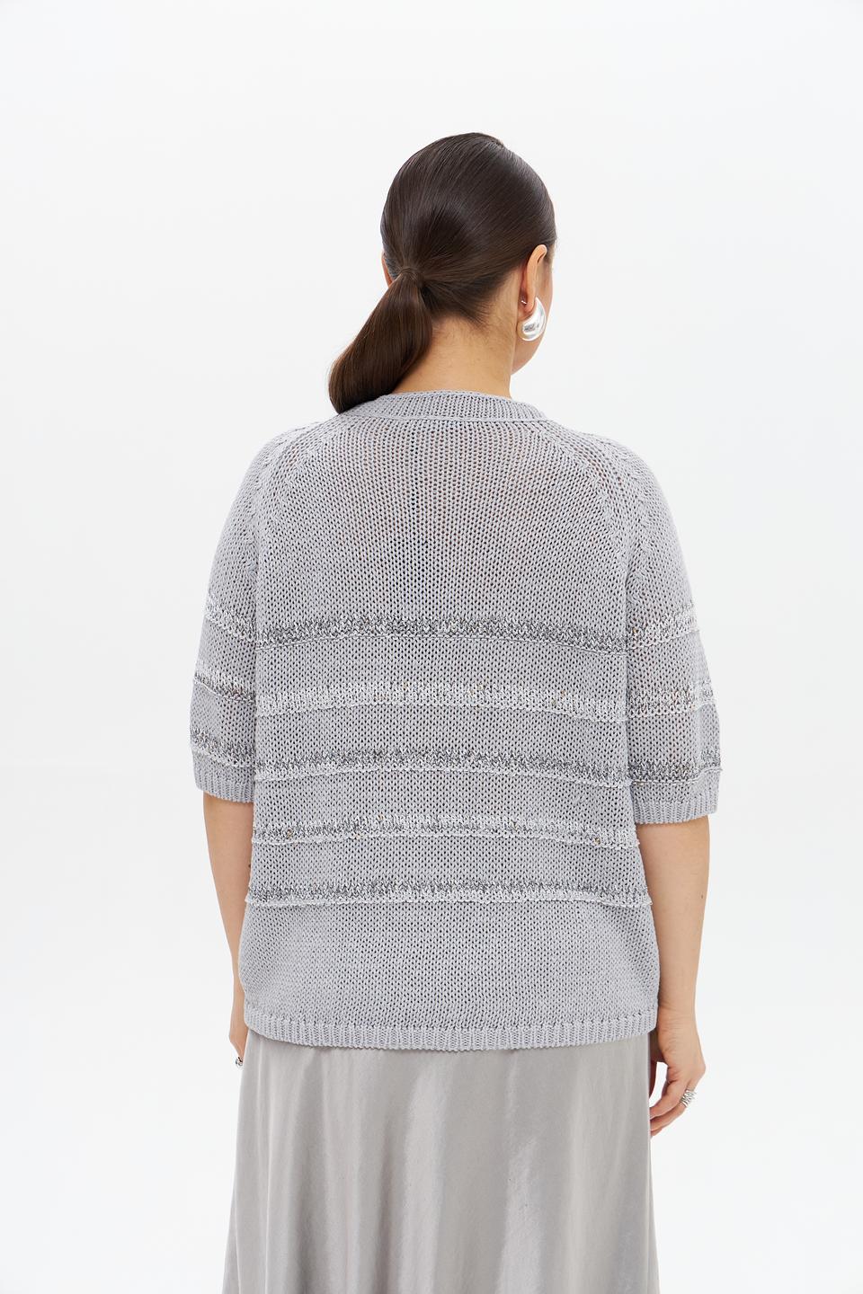 Пуловер Luisa Cerano серый с узором