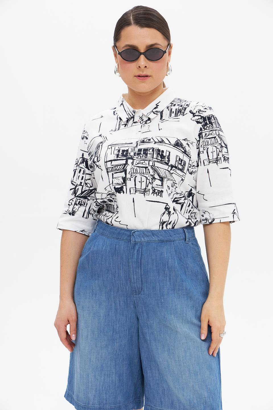 Футболка Frapp с принтом "Город"