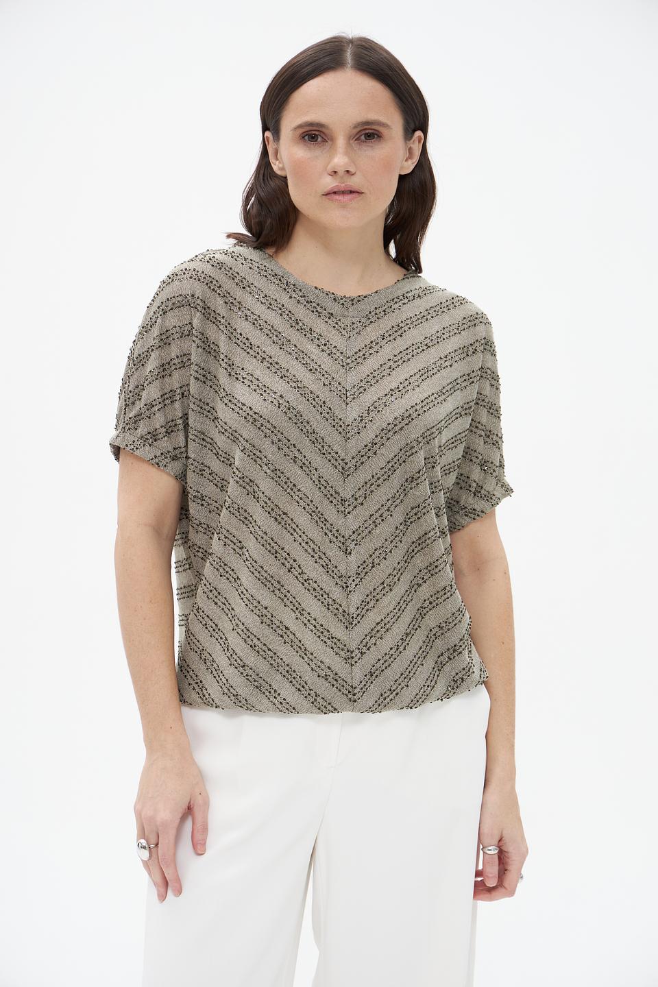 Футболка Bianca с узором бежевая