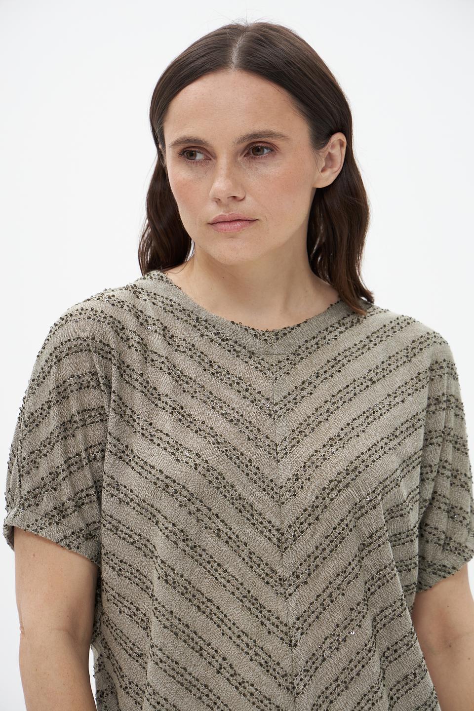 Футболка Bianca с узором бежевая