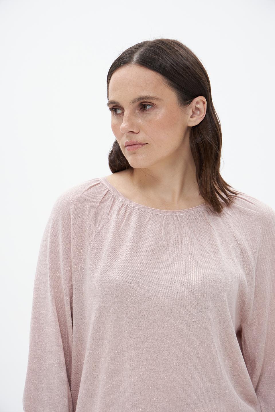 Пуловер Bianca с рукавом 3/4 пудровый