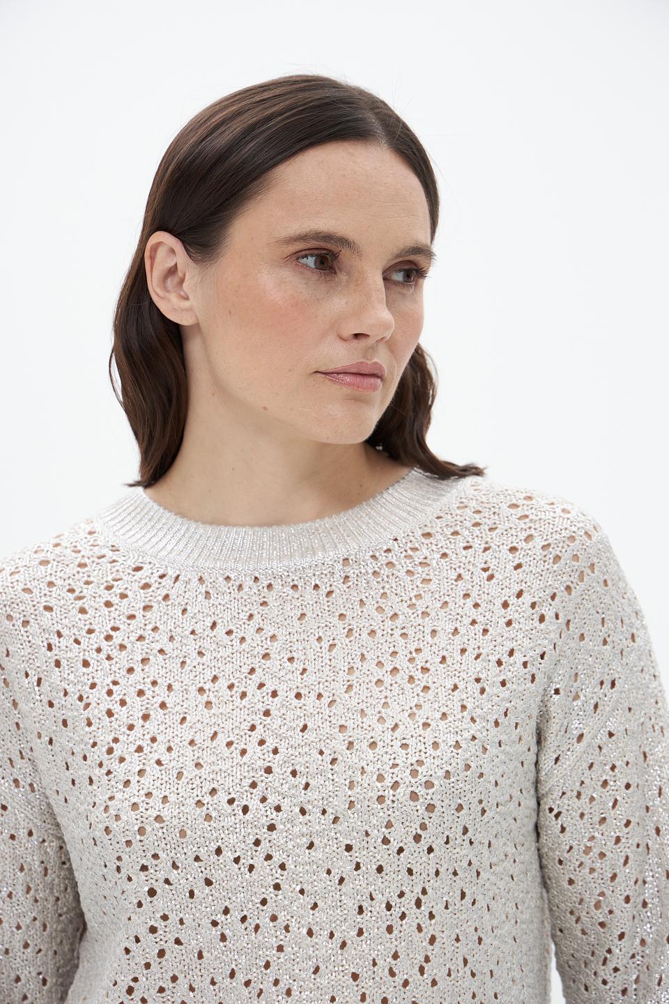 Пуловер Lecomte ажурный бежевый