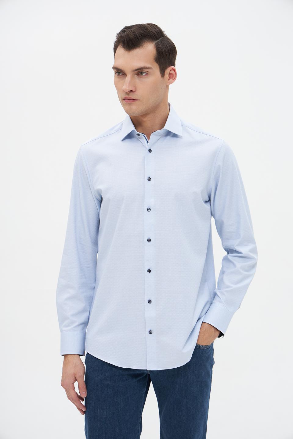 Рубашка Venti мужская голубая приталенная