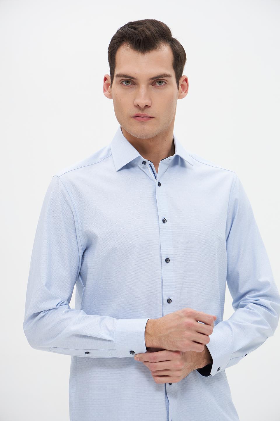 Рубашка Venti мужская голубая приталенная