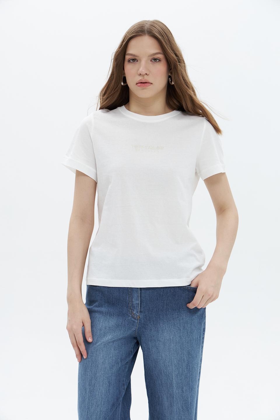 Футболка Tom Tailor женская белая с логотипом