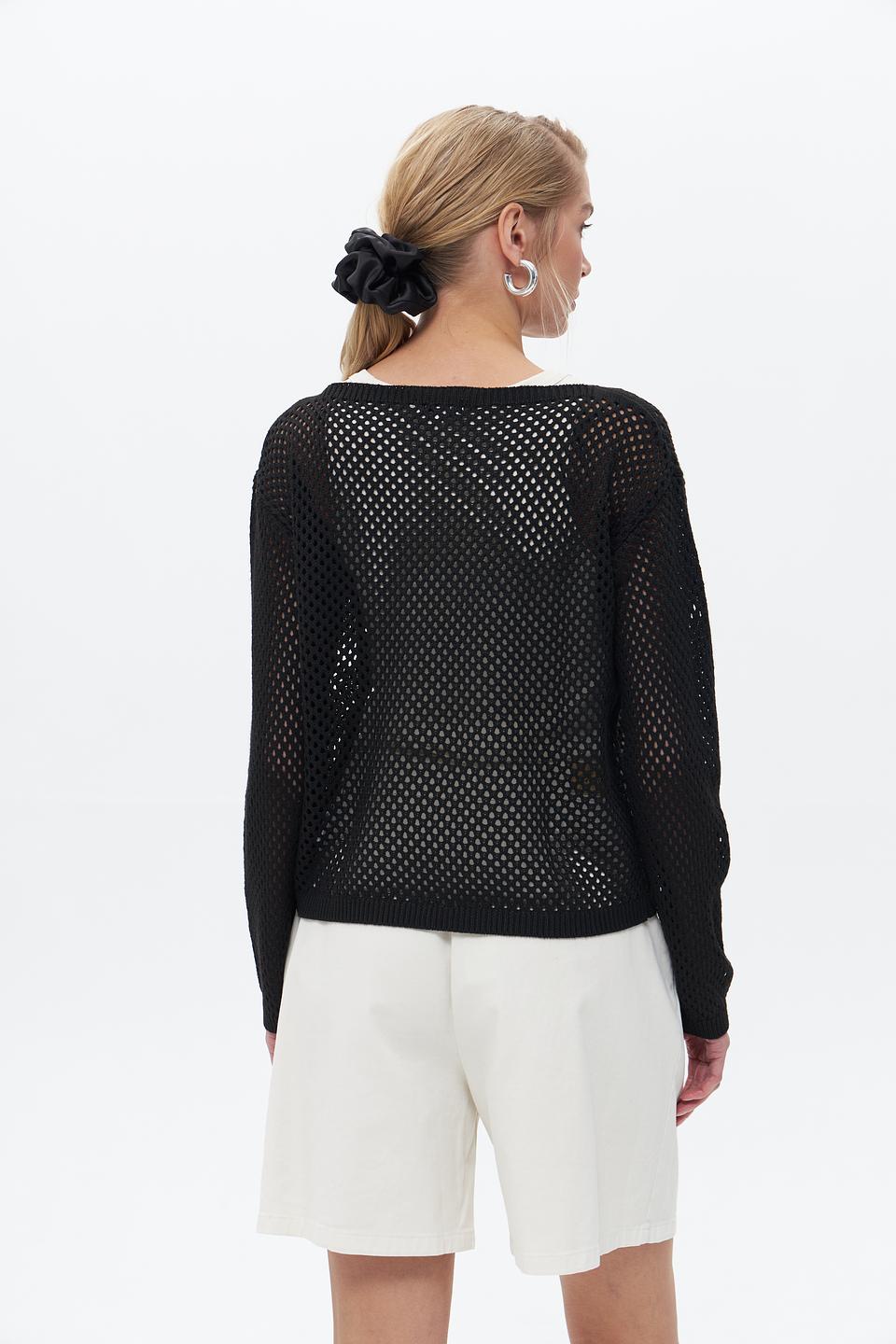 Пуловер Broadway ажурный чёрный