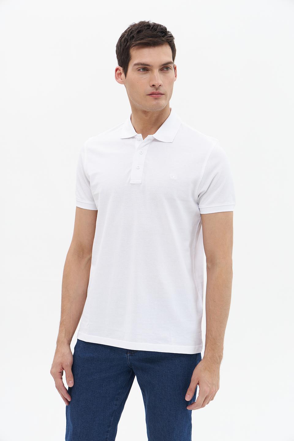 Поло Granchio хлопковое белое