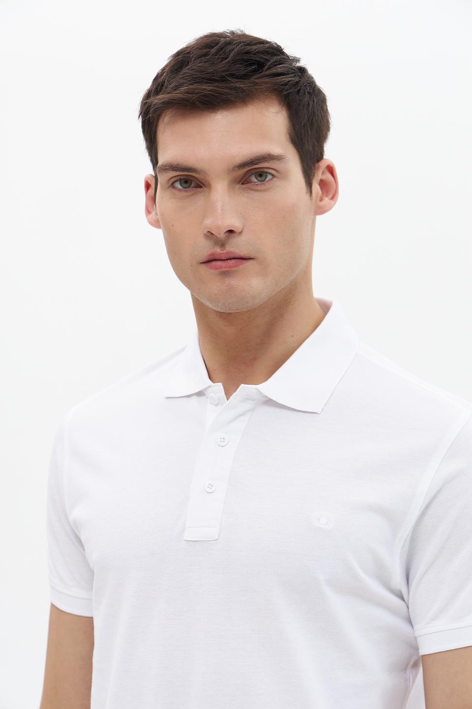 Поло Granchio хлопковое белое