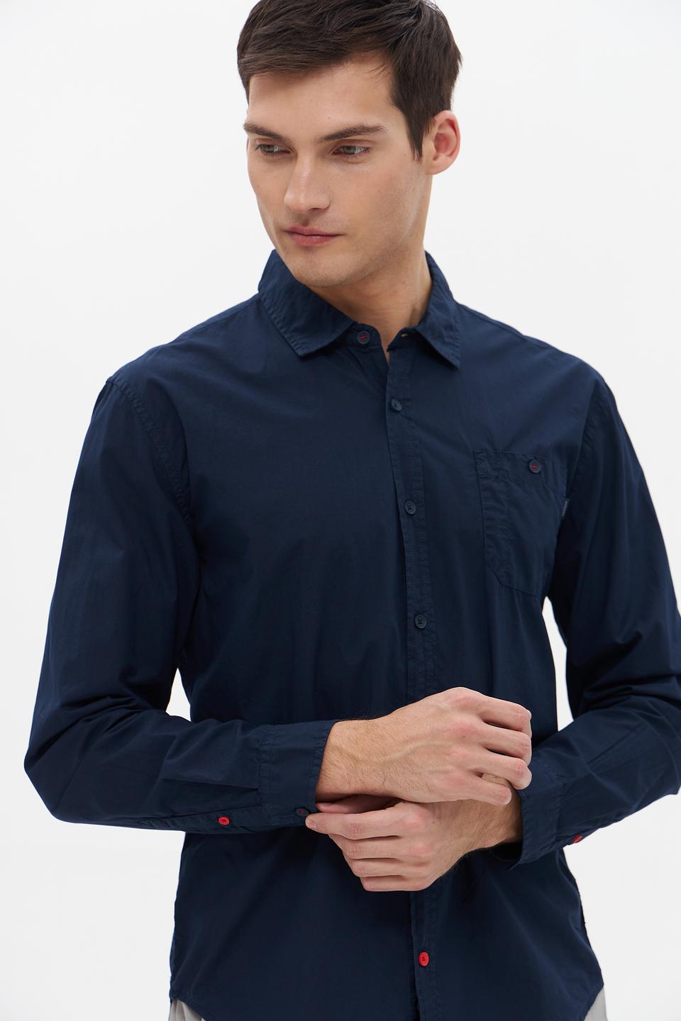 Рубашка Time Zone мужская синяя