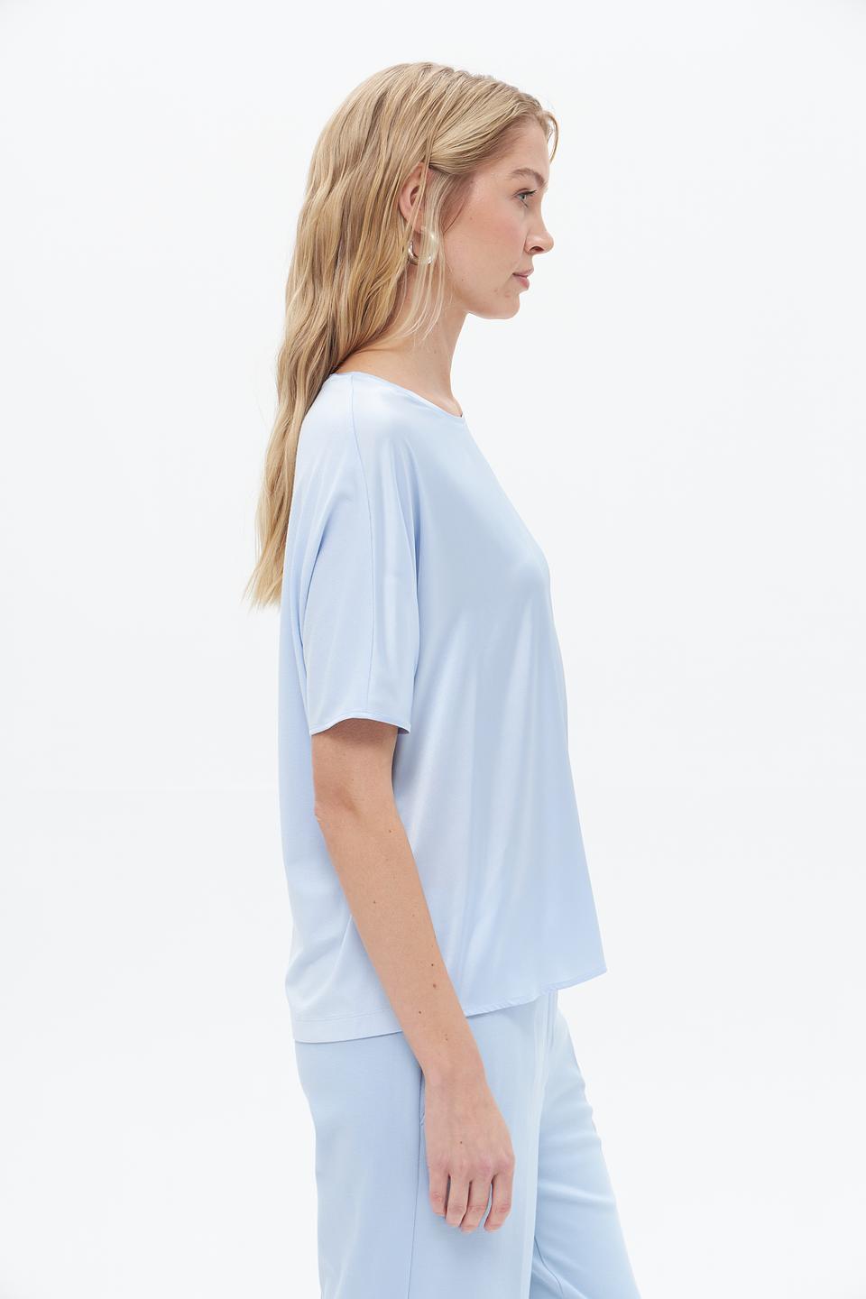 Блуза Gerry Weber голубая с коротким рукавом