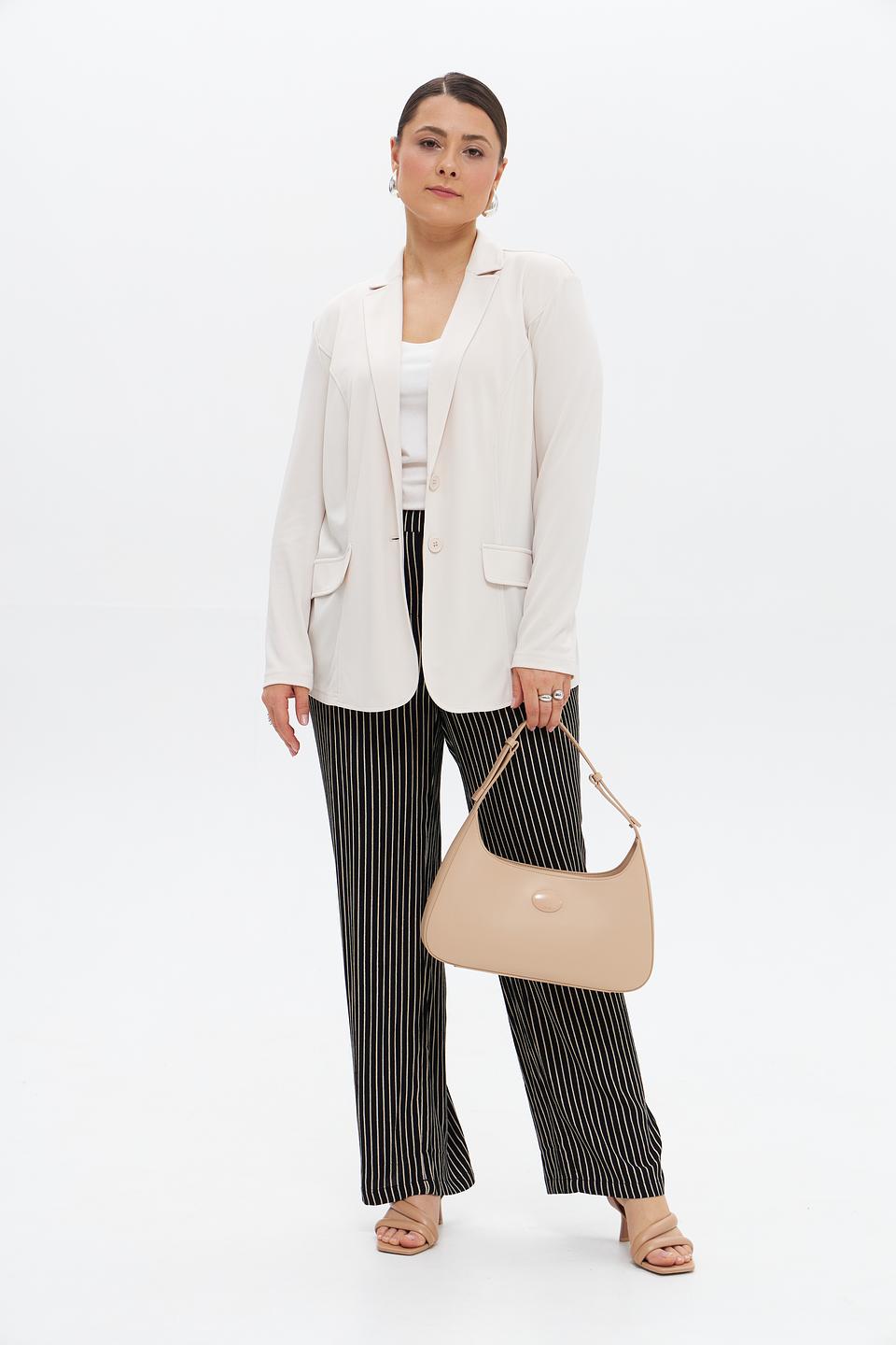 Жакет Lebek бежевый приталенный