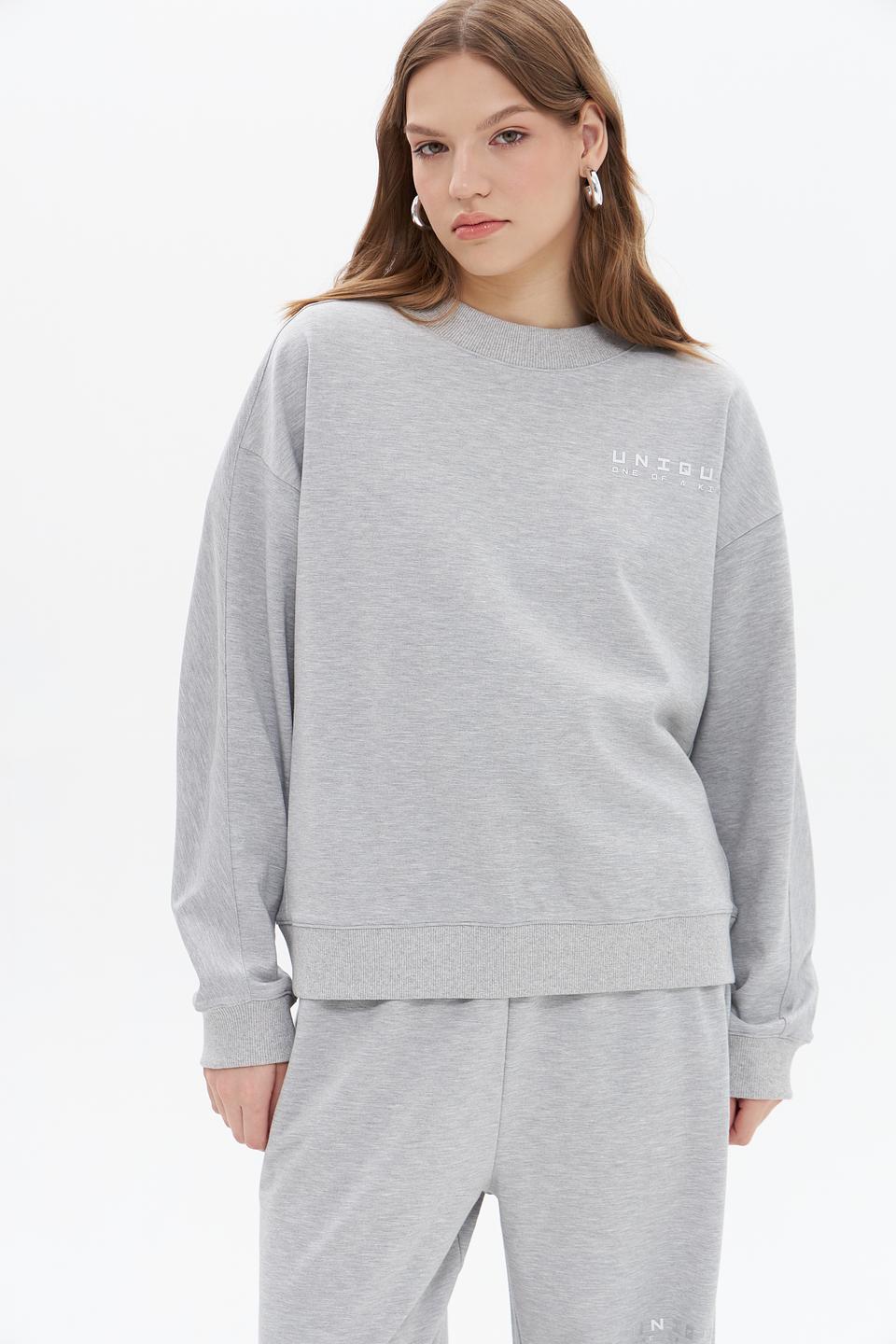 Пуловер UNQ серый оверсайз