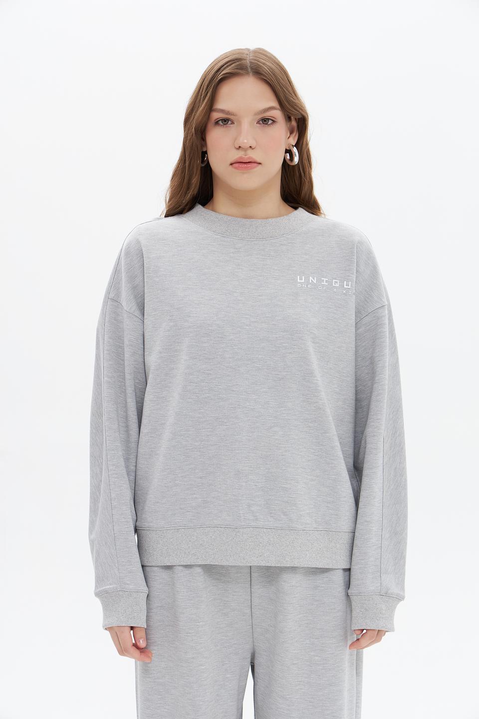 Пуловер UNQ серый оверсайз