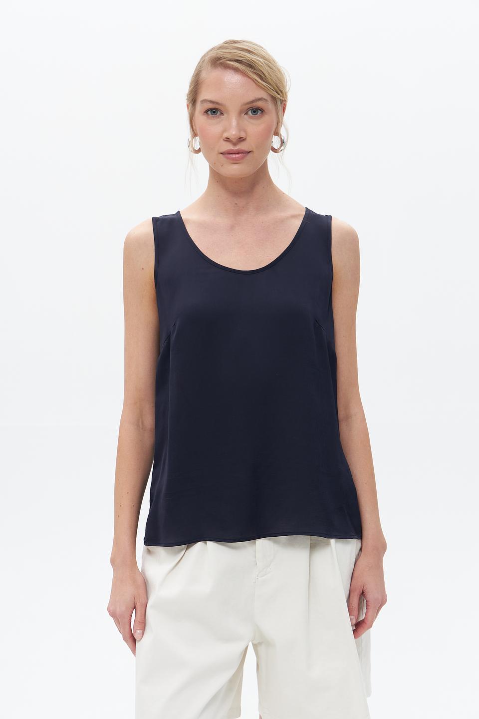 Топ Oui женский тёмно-синий