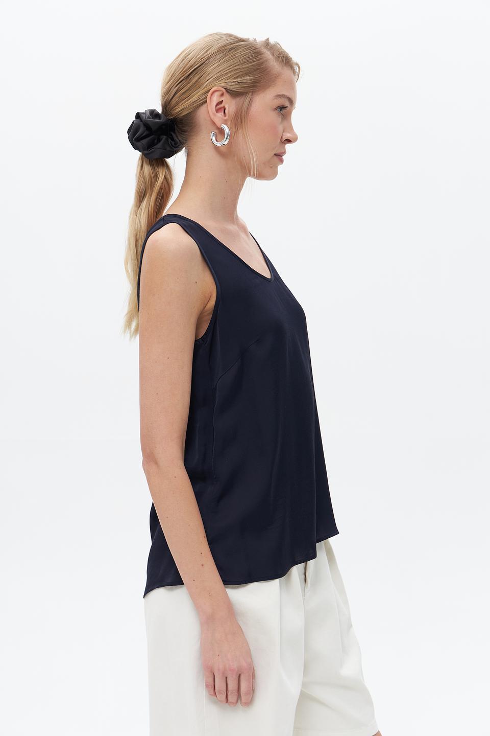 Топ Oui женский тёмно-синий