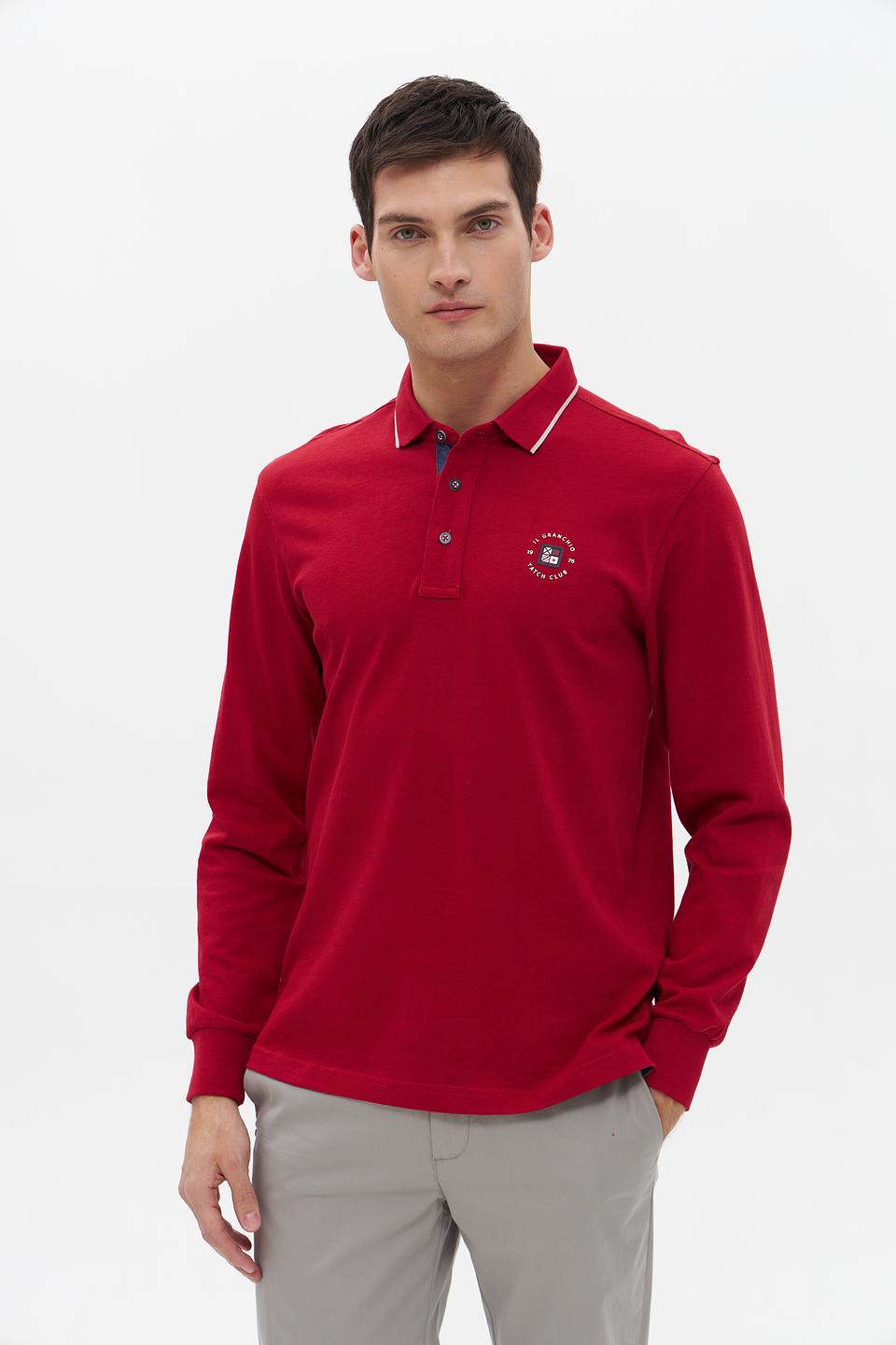 Поло Granchio с логотипом бордовый