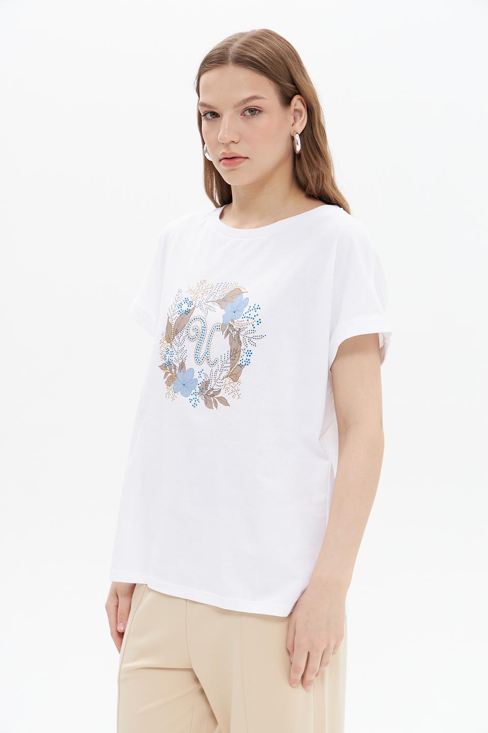 Футболка UNQ с цветочным принтом