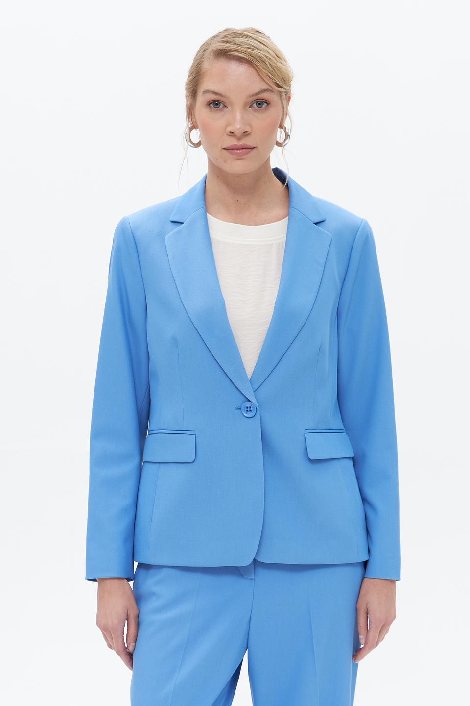 Жакет Bianca голубой приталенный