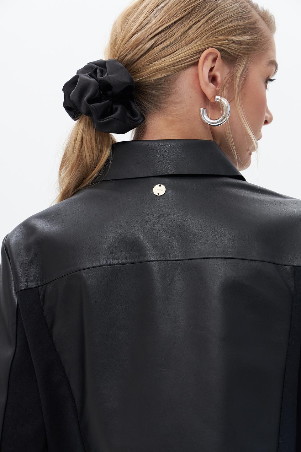 Жакет Marc Cain кожаный чёрный