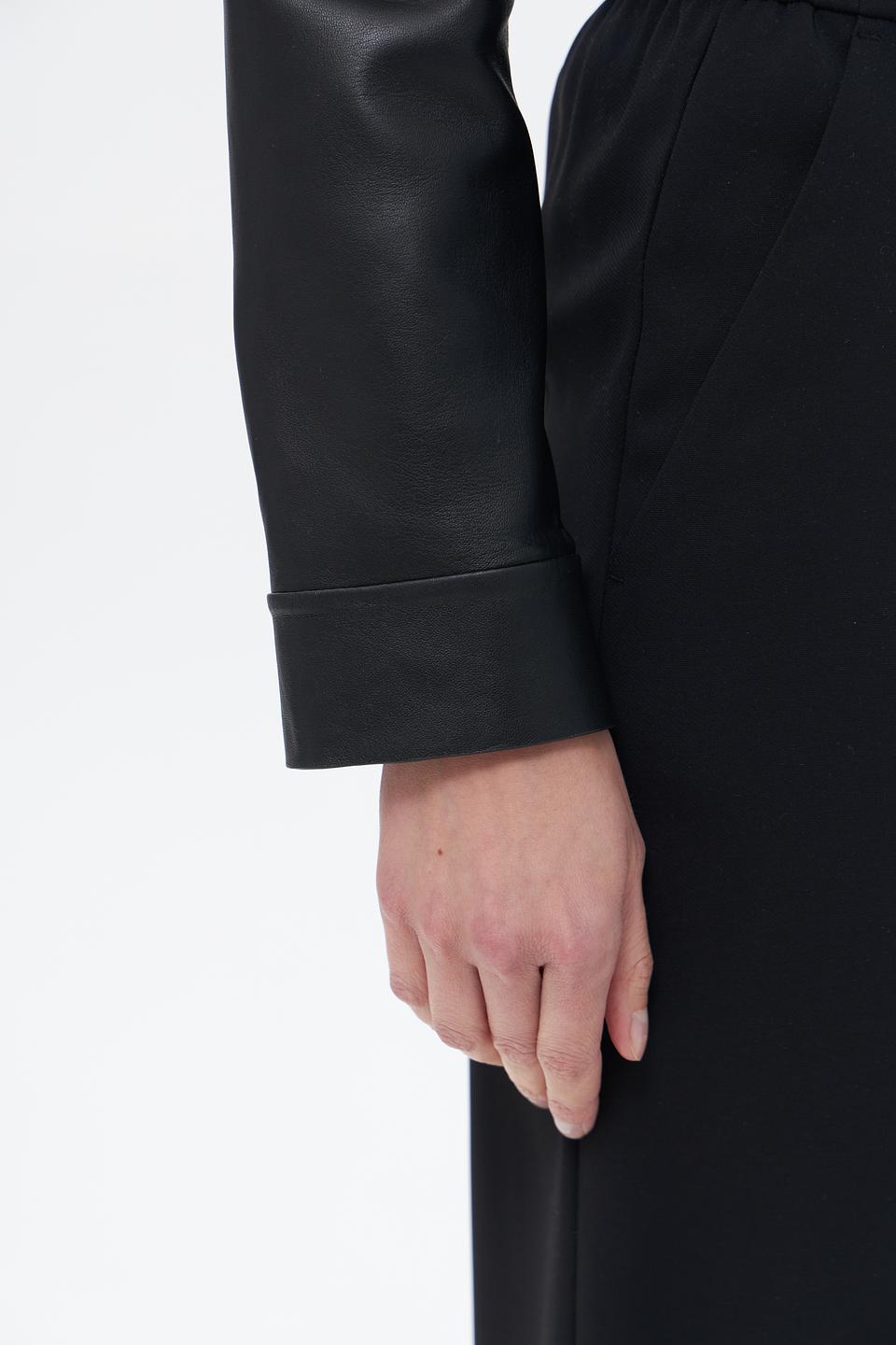 Жакет Marc Cain кожаный чёрный