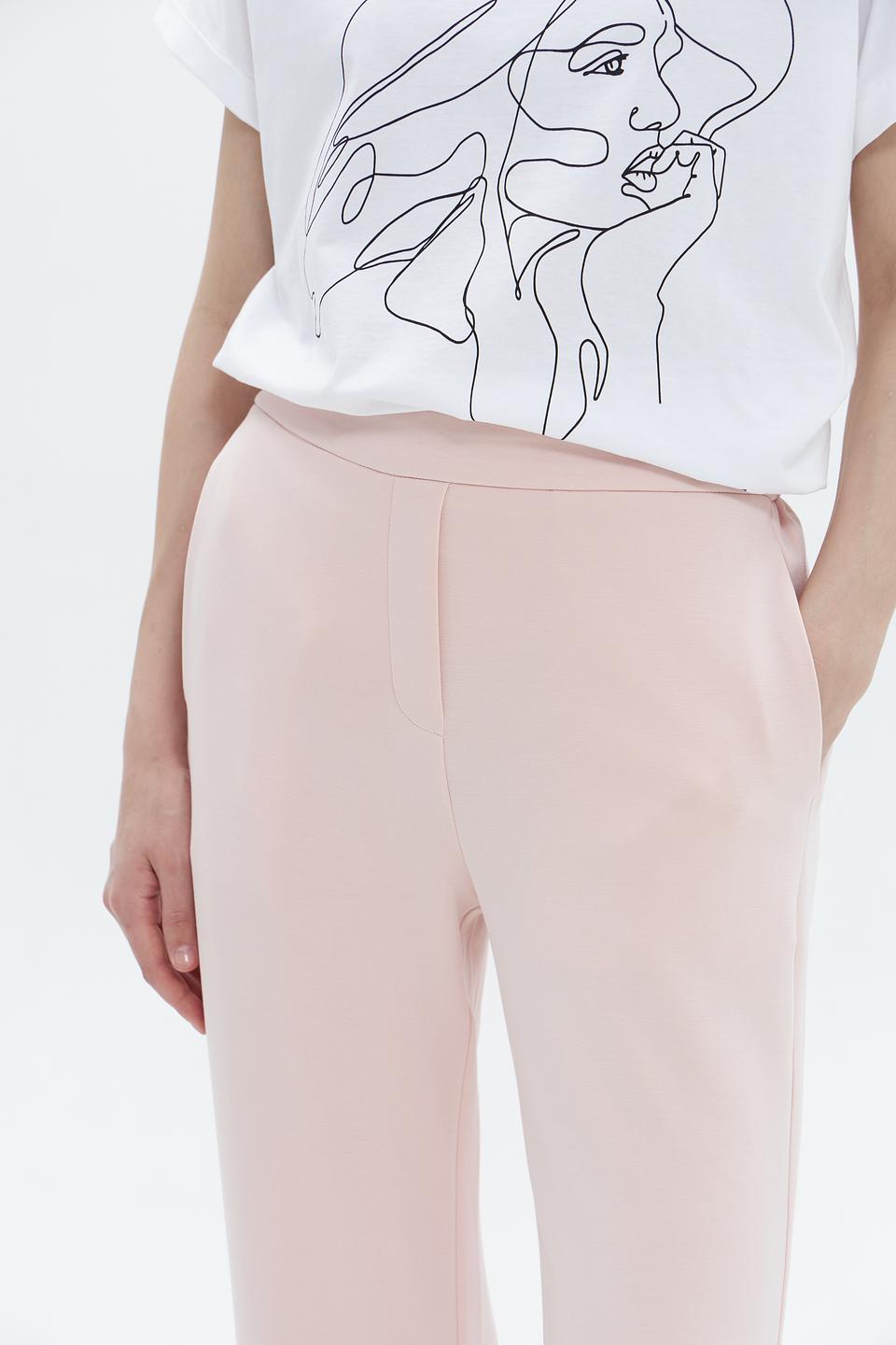 Брюки Oui прямого кроя пудровые
