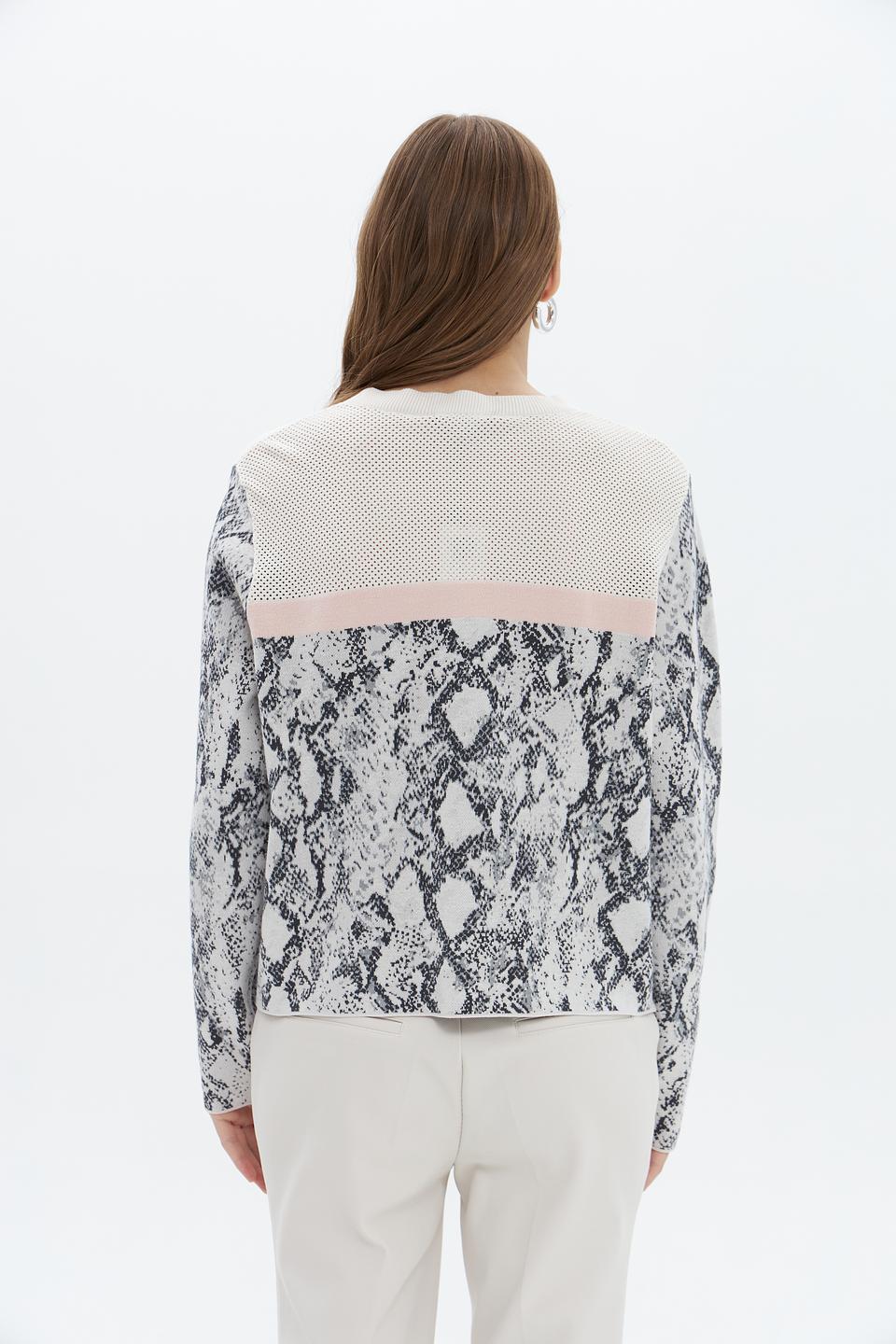 Пуловер Oui с принтом reptile