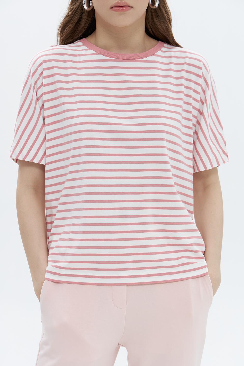 Футболка Oui в полоску розовая