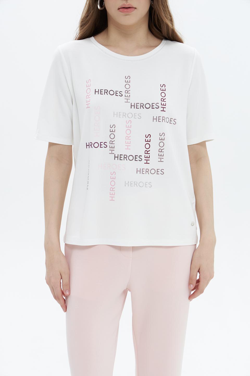 Футболка Monari с принтом Heroes белый