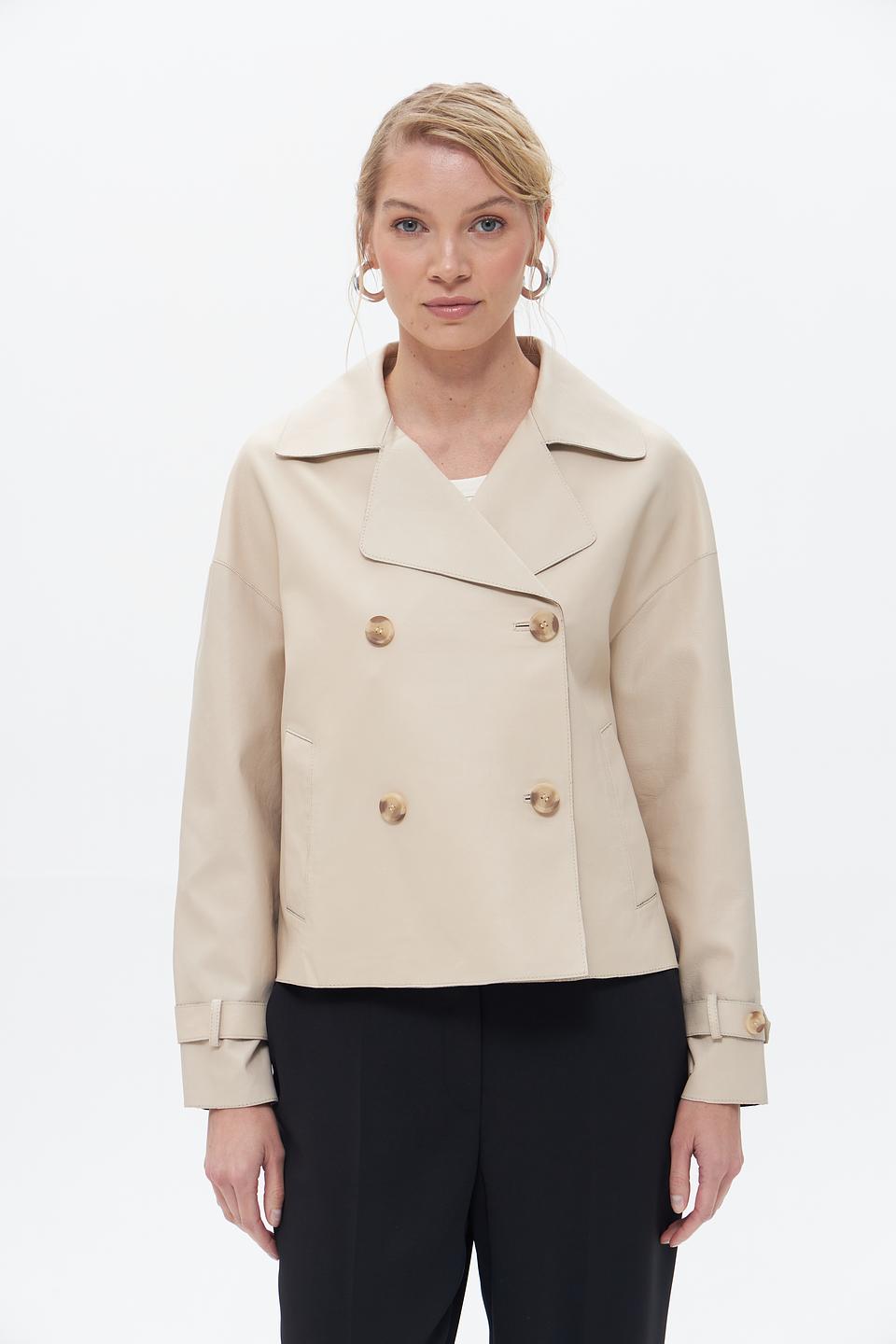 Куртка Bugatti кожаная бежевая