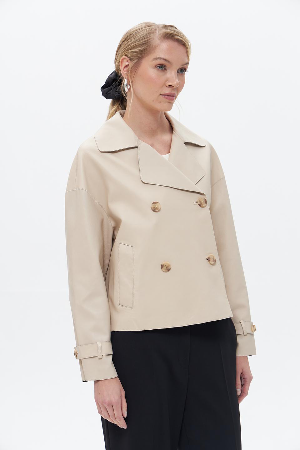 Куртка Bugatti кожаная бежевая