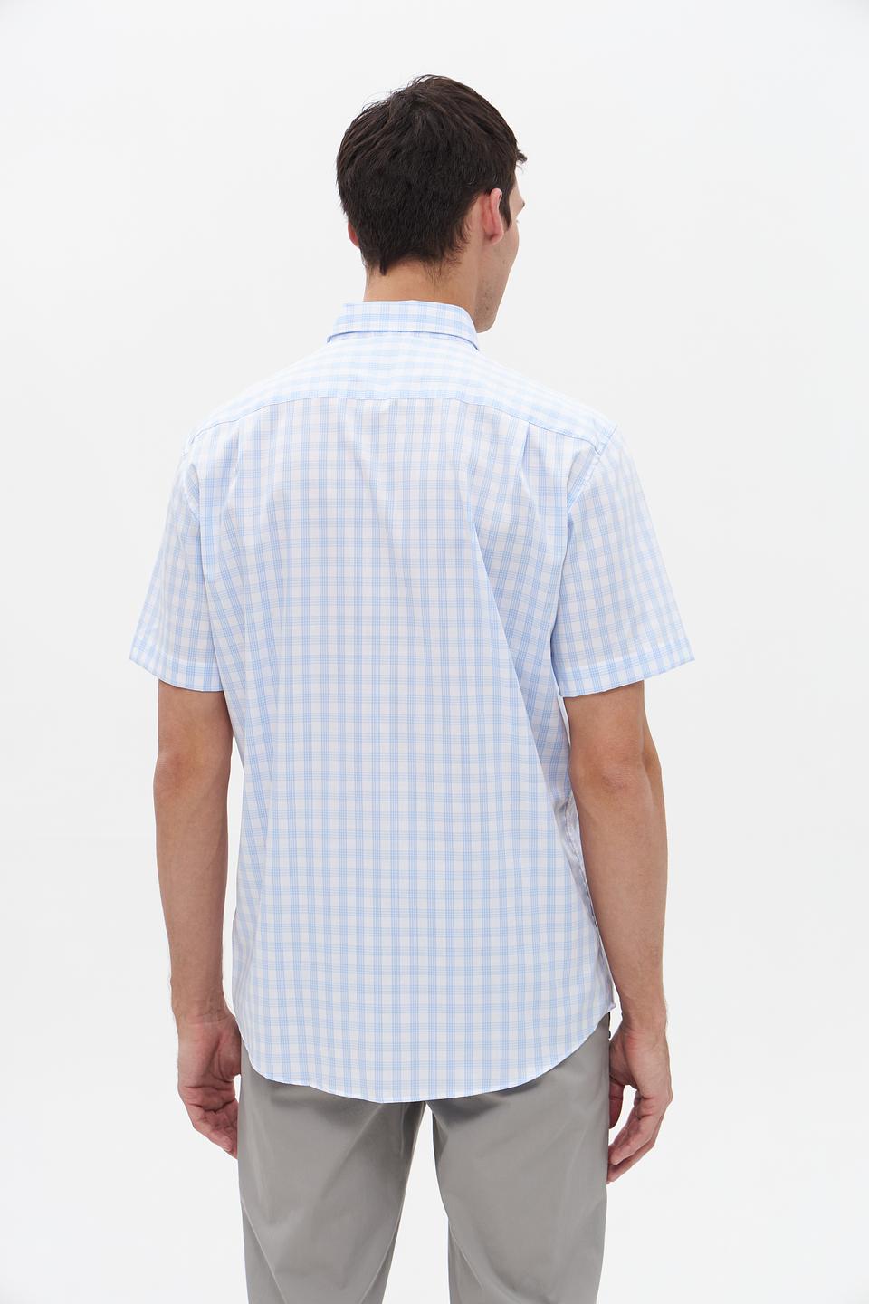 Рубашка кр Seidensticker в клетку голубая